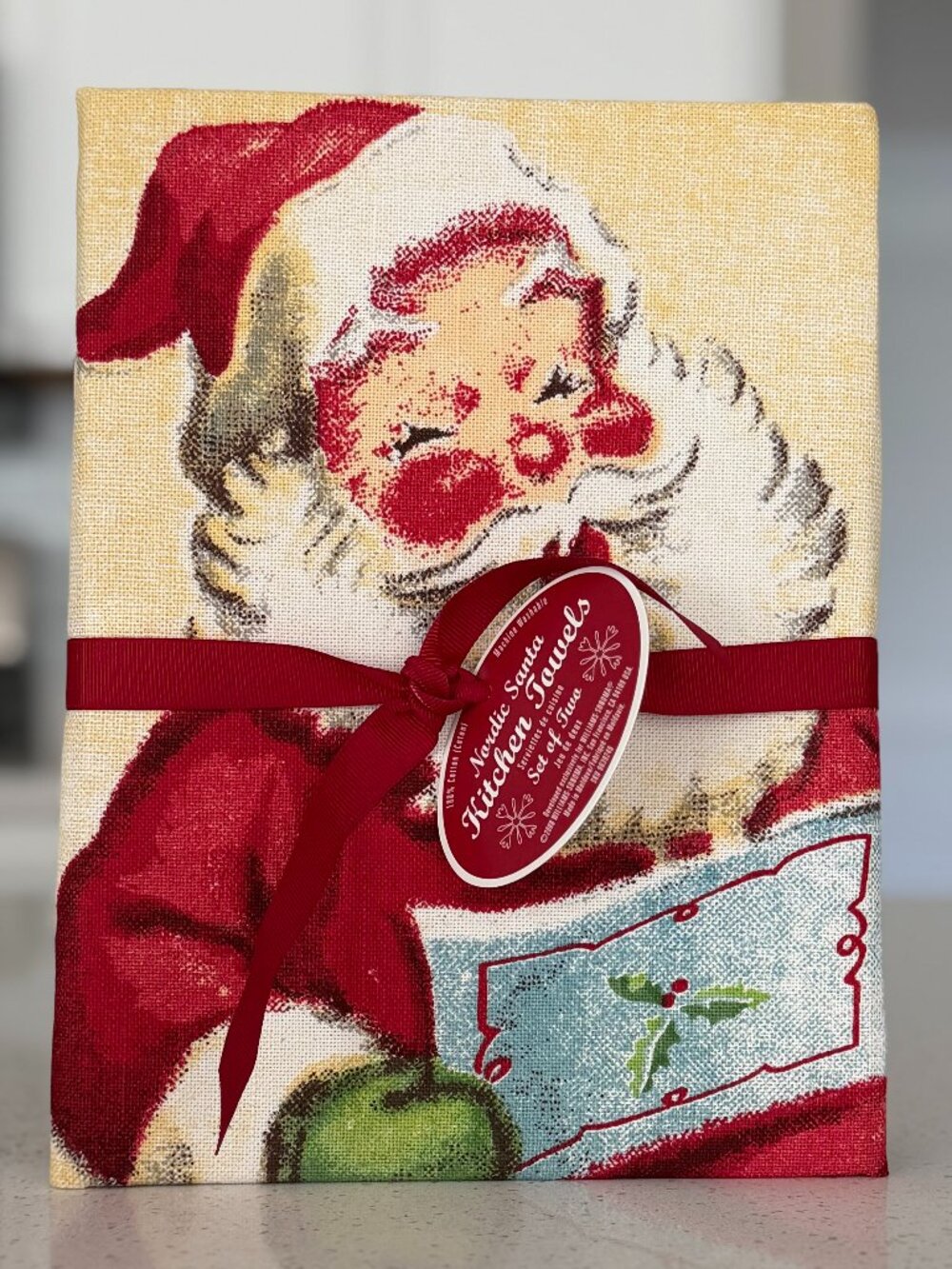 Williams-Sonoma Nordic Santa Kitchen Towels Set of 2